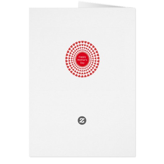 Happy Moederdag Heart Circle Mandala over White (Achterkant)