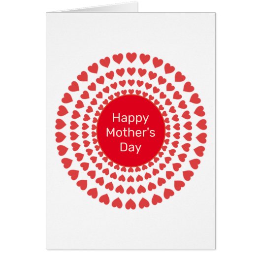 Happy Moederdag Heart Circle Mandala over White (Voorkant)