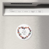 Happy Moederdag Heart Floral Flowers Script Magneet (Insitu (Vaatwasser))
