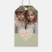 Happy Moederdag Heart Foto Gift Label Cadeaulabel (Voorkant)