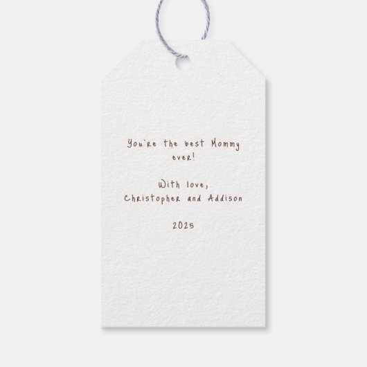 Happy Moederdag Heart Foto Gift Label Cadeaulabel (Achterkant)