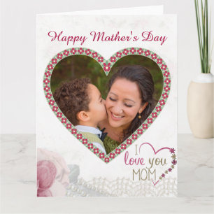 Happy Moederdag Heart gepersonaliseerd Kaart