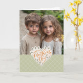 Happy Moederdag Heart Gevouwen Wenskaart Kaart (Gele Bloem)