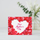 Happy Moederdag - Heart Shaped Roos Petals Briefkaart (Staand voorkant)