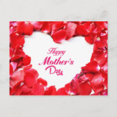 Happy Moederdag - Heart Shaped Roos Petals Briefkaart (Voorkant)