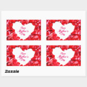 Happy Moederdag - Heart Shaped Roos Petals Rechthoekige Sticker (Vel)