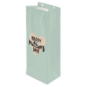 Happy Moederdag Heart Wine Gift Bag Wijn Cadeautas (Achterkant Gekanteld)