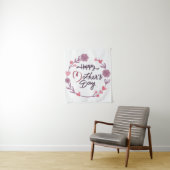 Happy Moederdag Hearts Floral Wreath Bouquet Wandkleed (In situ)