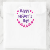 Happy Moederdag, Hearts - Glossy, LG., Ronde Sticker (Tas)