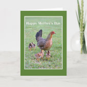 Happy Moederdag Hen en Chicken Kaart (Voorkant)