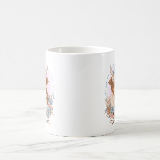 Happy Moederdag Highland koe Koffiemok (Center)