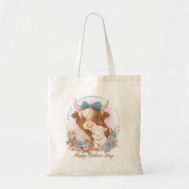 Happy Moederdag Highland Koe Tote Bag