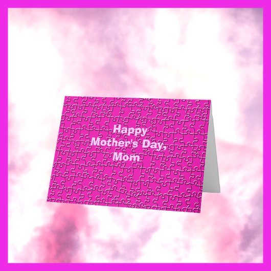 Happy Moederdag Hot Pink Jigzaag Puzzle Greeting Kaart