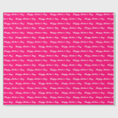 Happy Moederdag hot roze white script elegant Cadeaupapier (Vlak)