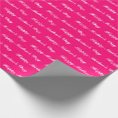 Happy Moederdag hot roze white script elegant Cadeaupapier (Hoek)