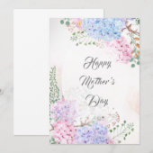 happy moederdag hydrangea card kaart (Voorkant / Achterkant)