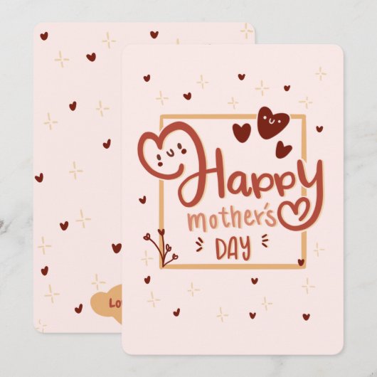 Happy Moederdag kaart (Voorkant / Achterkant)