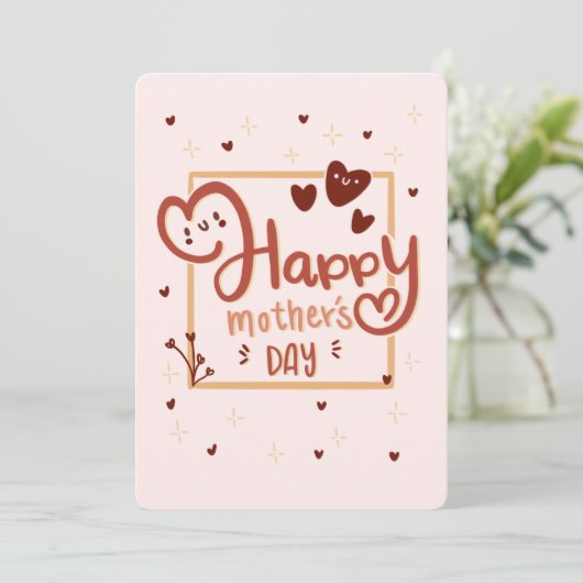 Happy Moederdag kaart (Staand voorkant)