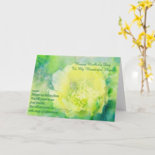 Happy Moederdag kaart (Gele Bloem)