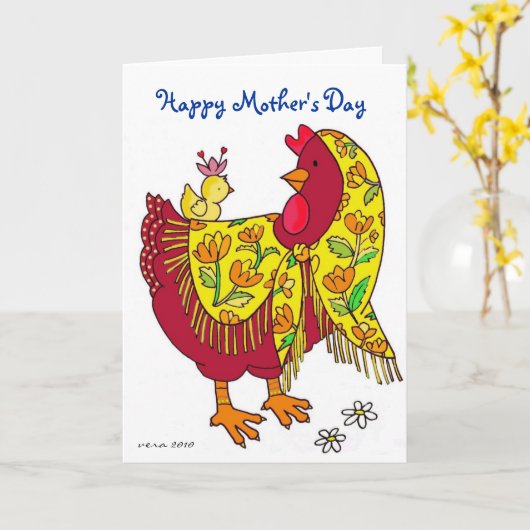 Happy Moederdag Kaart (Gele Bloem)