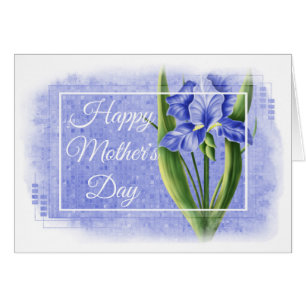 Happy Moederdag Kaart - Blue Iris d1