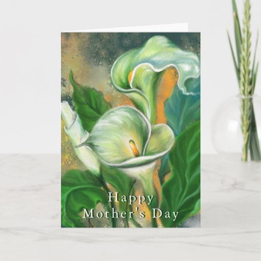 Happy Moederdag Kaart Calla Lily Flowers (Voorkant)