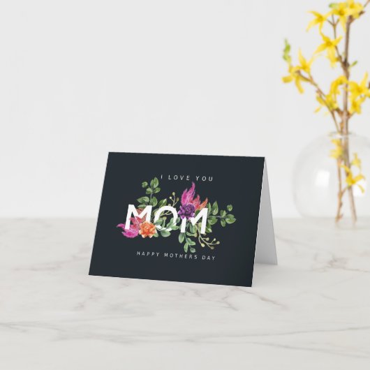 Happy Moederdag Kaart "I Love You Mam" (Gele Bloem)