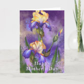 Happy Moederdag Kaart Iris Flowers Irises (Voorkant)