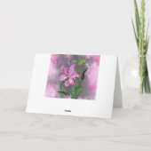 Happy Moederdag Kaart Paars Pink Lily Flowers (Achterkant)