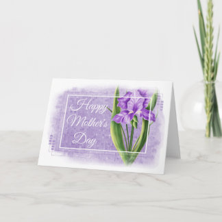 Happy Moederdag Kaart - Paarse Iris d2