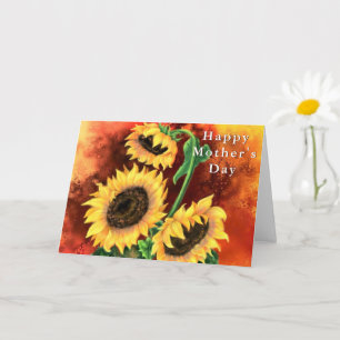 Happy Moederdag Kaart Three Sunflower