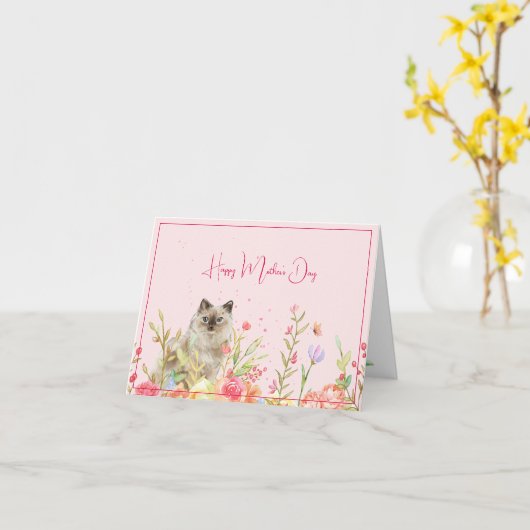 Happy Moederdag Kaart uit de kat (Gele Bloem)