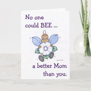 Happy Moederdag Kaart w / Cartoon Bee
