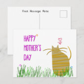 Happy Moederdag | Kat Briefkaart (Voorkant / Achterkant)