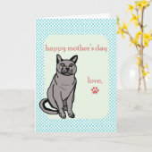 Happy Moederdag | Kat Kaart (Gele Bloem)
