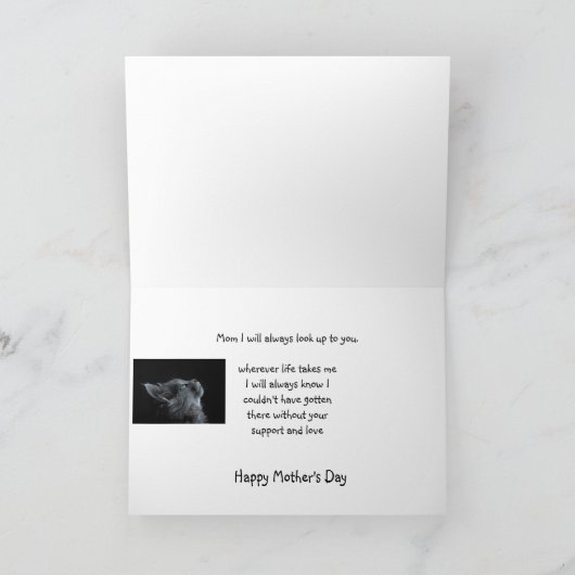 Happy Moederdag kijkt altijd naar je kat Kaart (Binnen)