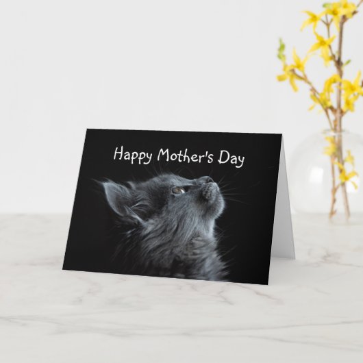 Happy Moederdag kijkt altijd naar je kat Kaart (Gele Bloem)
