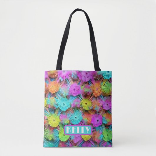 Happy moederdag kleurful adornement gepersonalisee tote bag (Voorkant)