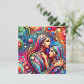 Happy Moederdag | kleurrijk Abstract Kaart (Staand voorkant)