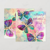 Happy Moederdag - kleurrijke Butterflies vliegen (Voorkant / Achterkant)