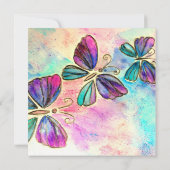 Happy Moederdag - kleurrijke Butterflies vliegen (Achterkant)