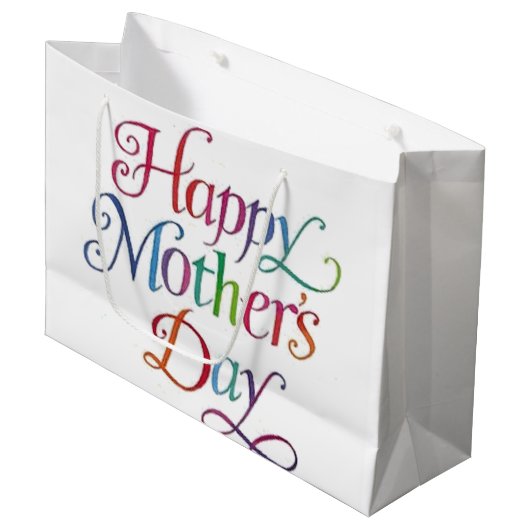 Happy Moederdag Large Cadeautasje (Voorkant Gekanteld)