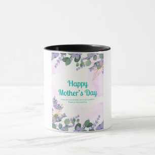 Happy Moederdag Lavendel Floral Lijst Mok