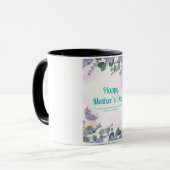 Happy Moederdag Lavendel Floral Lijst Mok (Voorkant links)
