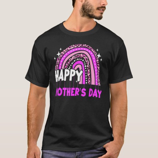 Happy Moederdag Leopard Boho Rainbow 2 T-shirt (Voorkant)