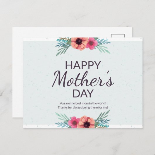 HAPPY MOEDERDAG LETTERING BRIEFKAART (Voorkant / Achterkant)