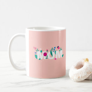 Happy Moederdag Levendige Roze en Groen Koffiemok