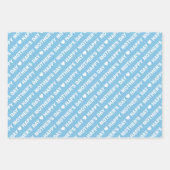 Happy Moederdag Light Blue en White Inpakpapier Vel (Voorkant)