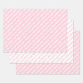 Happy Moederdag Light Roze en White Inpakpapier Vel