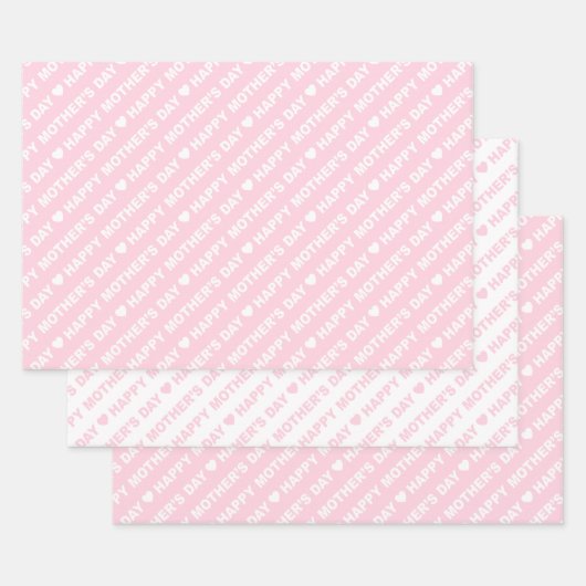 Happy Moederdag Light Roze en White Inpakpapier Vel (Set)